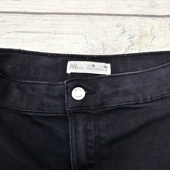 ZARA KIDS UNISEX BLACK DENIM PANTS SIZE 10 - Picture 2 of 5
